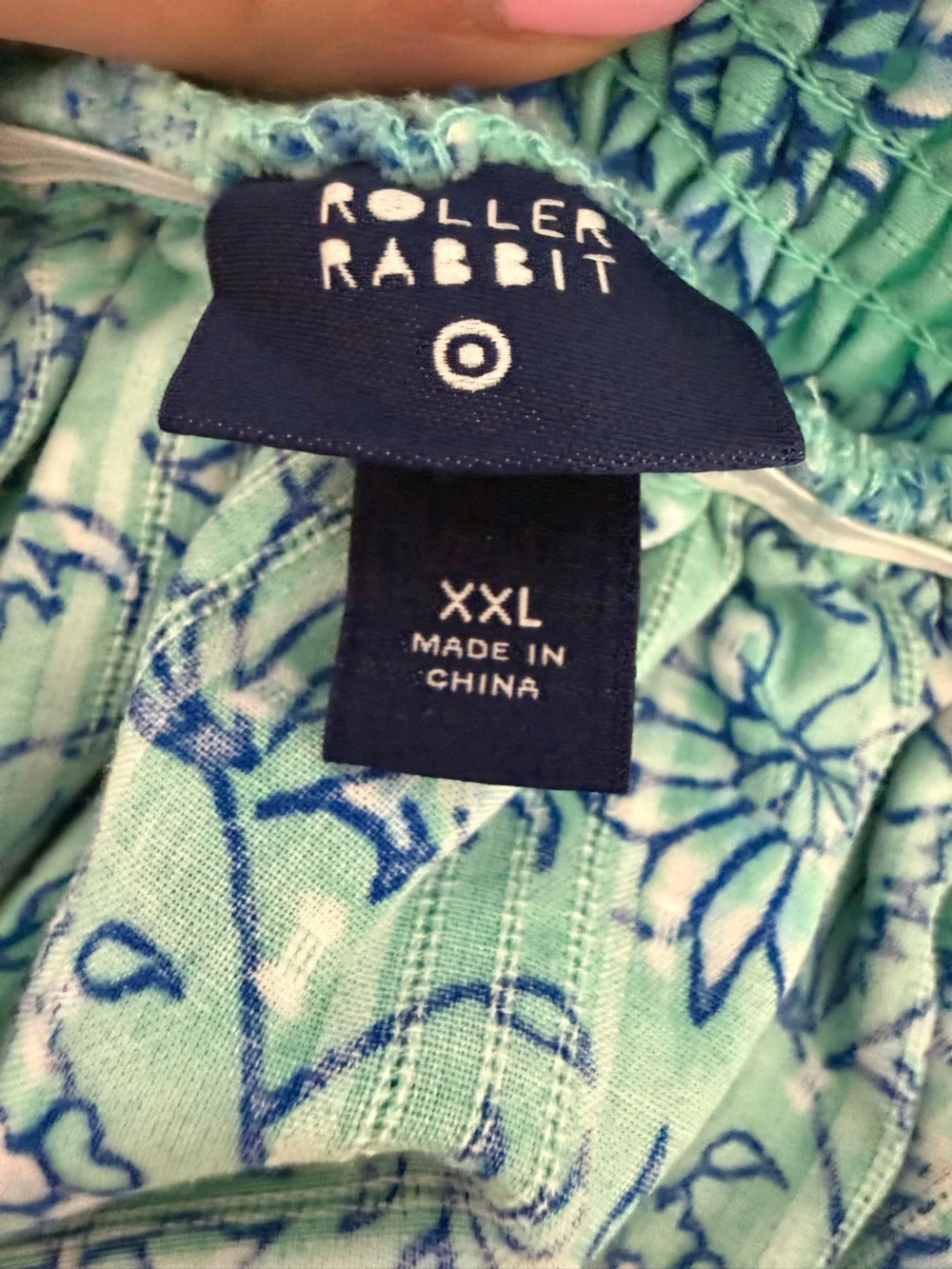 Roller Rabbit x Target Blue Green Smocked Crop Top Skirt Set NWT, Plus Size